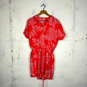 Toppies Geomtric Line Romper Shirtdress BeachWear Medium